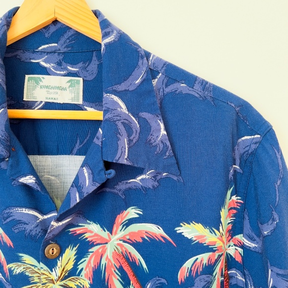Kamehameha Loud Hawaiian Small Shirt Hula Girl Short Sleeve Vintage AOP All Over - Picture 4 of 10